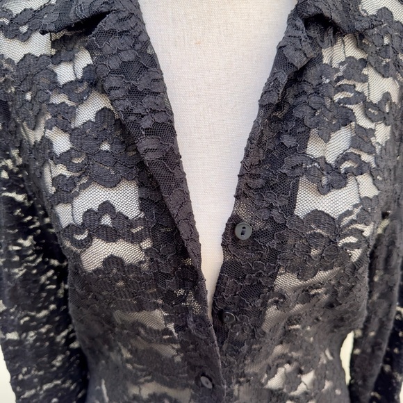 Vintage lace sweater/jacket/button down blouse, size S-M - Picture 6 of 7